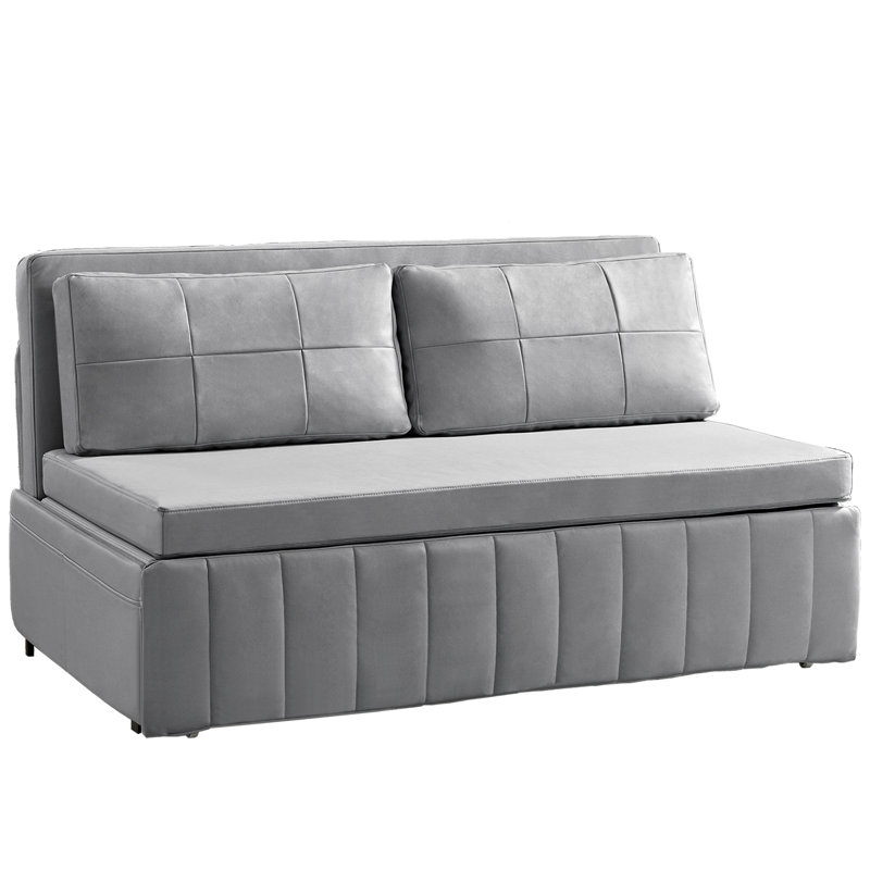 Grand canapé-lit convertible grand, gris clair, Gris clair