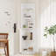67 Inch White Tall Corner Storage Cabinet, Freestanding Narrow Corner Cabinet with Adjustable Open Shelves & Double Door Closed Storage