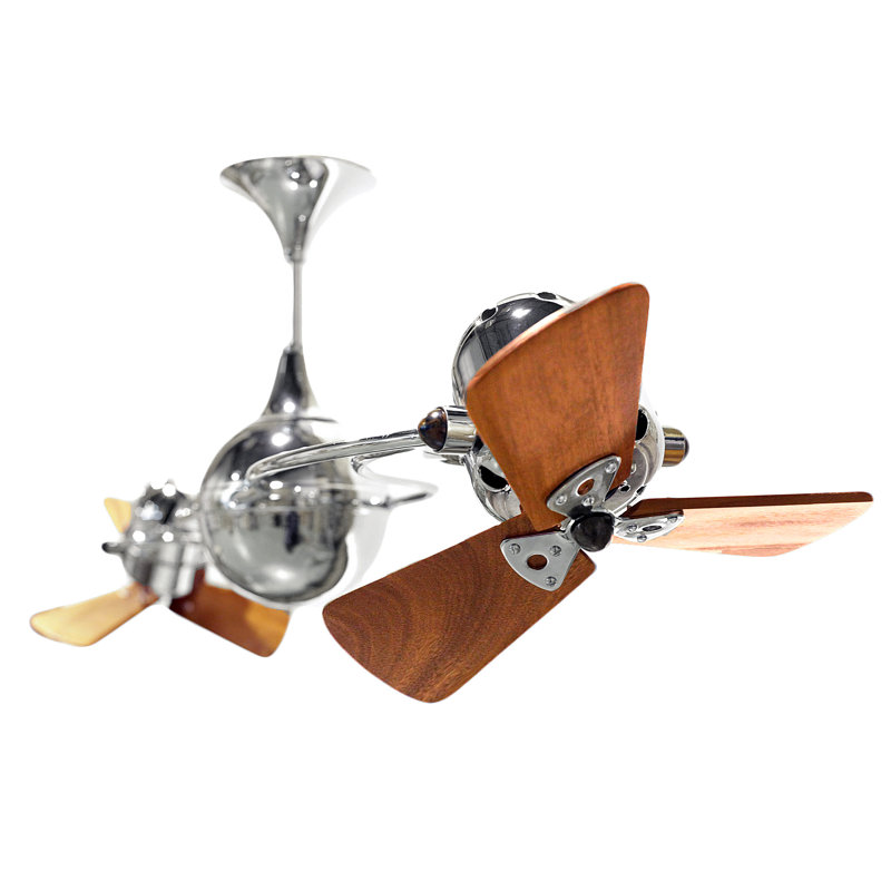 62" Italo Ventania 3 Blade Ceiling Fan, Chrome