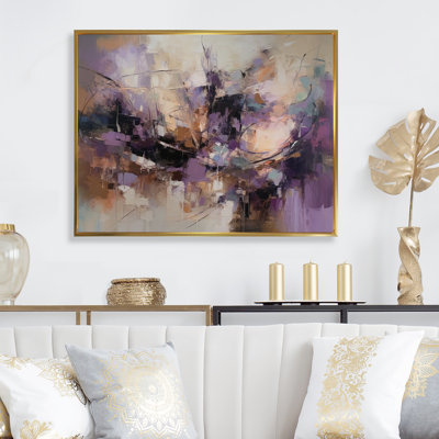 Mauve Minimalims Enchantment - art mural abstrait en marbre pour le salon