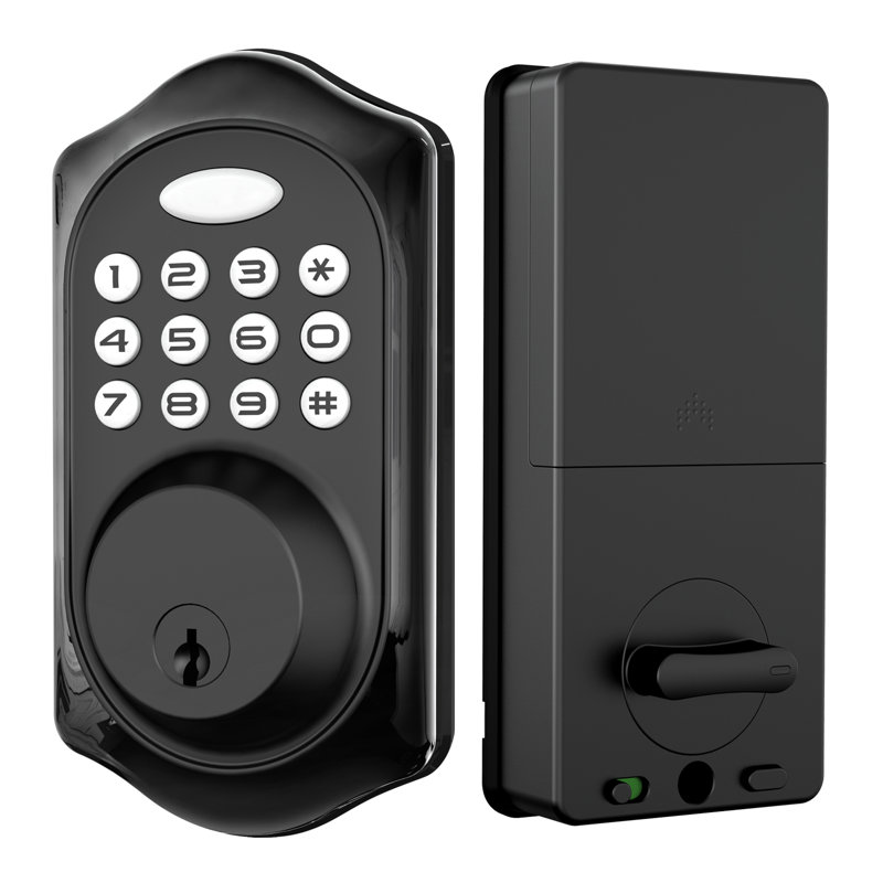 Serrure de porte intelligente avec Bluetooth et clé, pêne dormant sans clé avec contrôle d'application