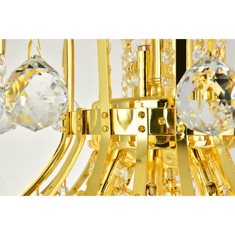 Stoller 10-Light Crystal 2-Tier Empire Chandelier, Gold, 19"