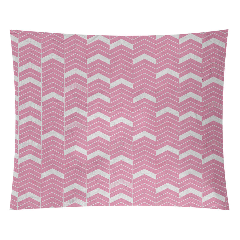 Tapisserie Stephenie, H 27,5 po x l 37,5 po, Rose / blanc