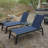 PURPLE LEAF Outdoor Chaise Lounge Set of 2 Aluminum Patio Lounge Chair with Wheels and Side Table Pool Chaise Lounge Chair for Outdoor Backyard Poolside Navy Blue-84335570