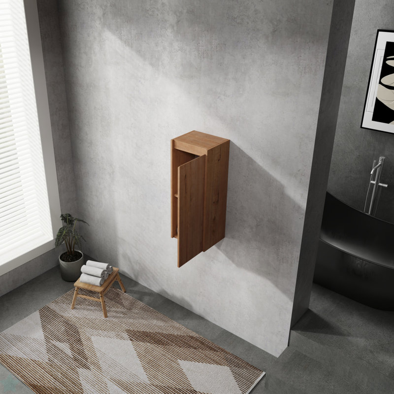 12" Bathroom Side Cabinet,Soft Close Doors,Float Mounting Design,(KD-Packing)