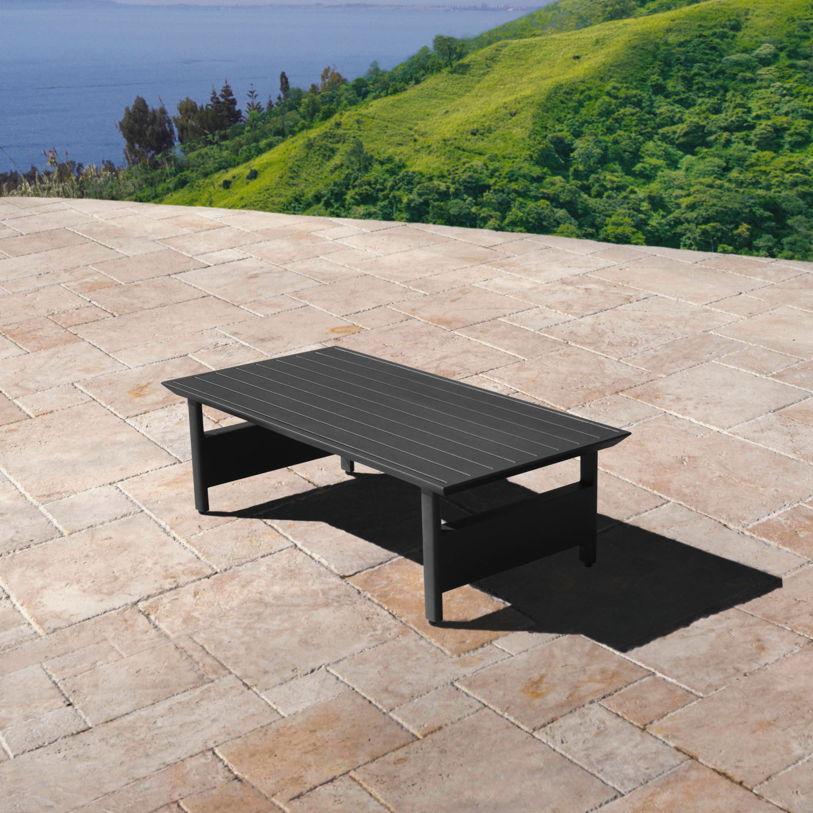Everlee 48" Patio Table, Black