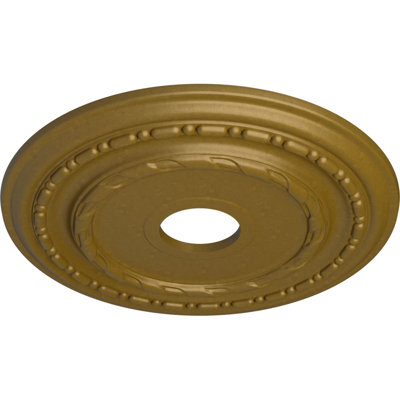 Endurathane Dublin Ceiling Medallion, 17 7/8"OD x 3 5/8"ID x 1 1/4"P (Fits Canopies up to 5 1/8"), Hand-Painted Gold Finish