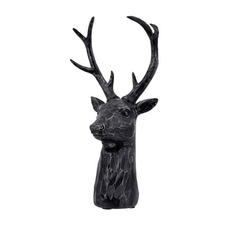 Décoration de tête de cerf à 8 points Darby, noir
