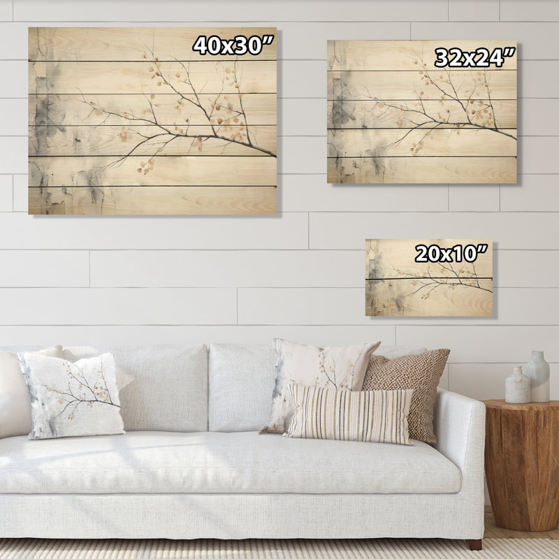 Arbre de bouleau gris I, H 30 po x l 40 po