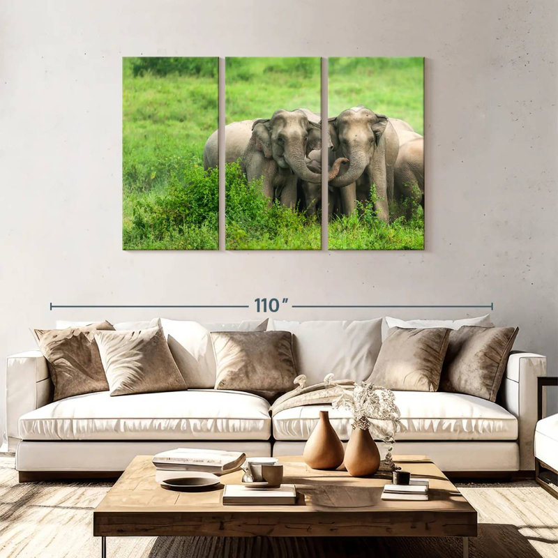 Brampt Asian Elephant Huddle, 48" H x 74" W