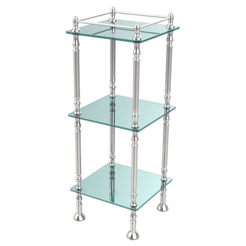 Metal Bathroom Shelves, Polished Chrome
