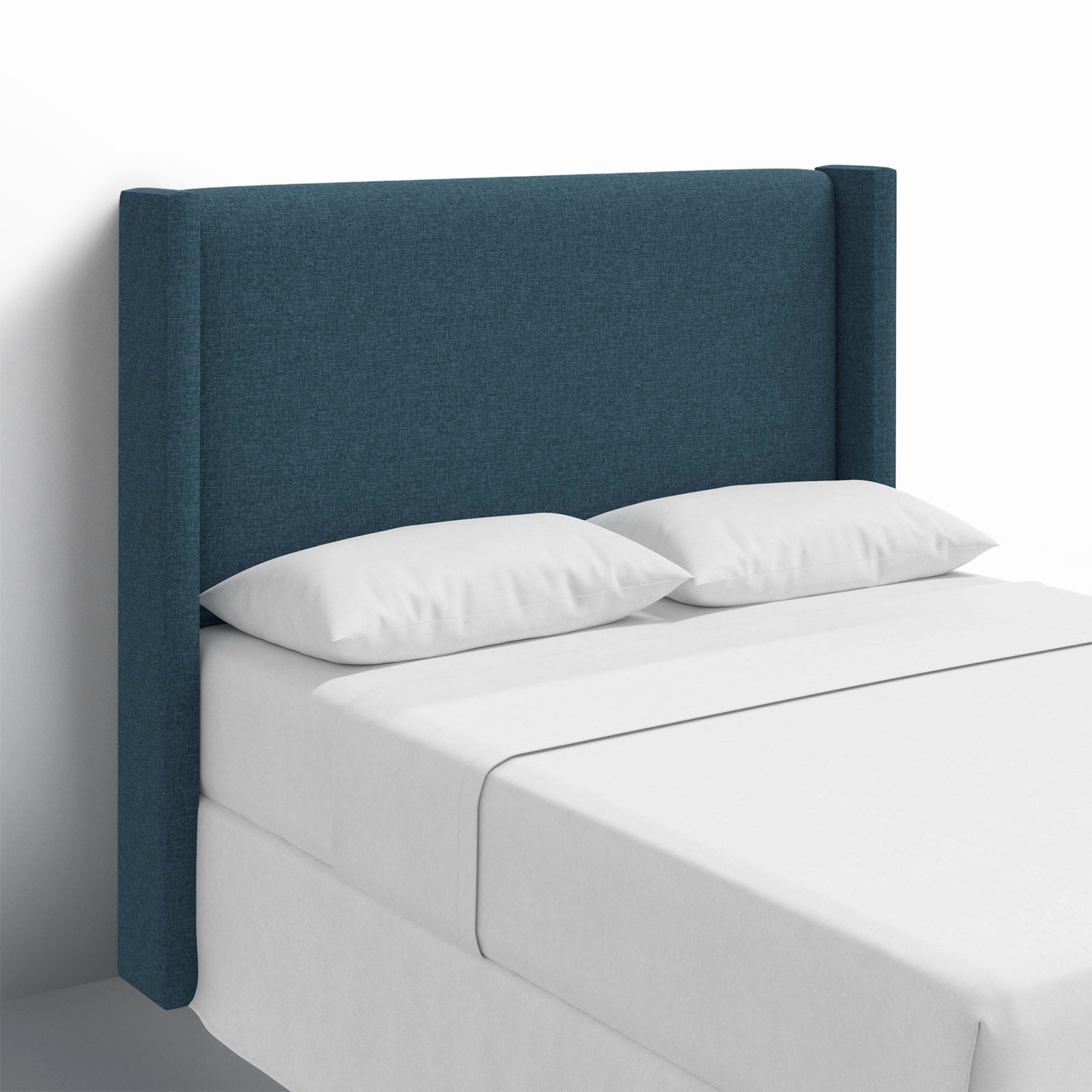 Hanson Pine Headboard, Twin, Zuma Navy Textured Linen