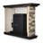  50.6''W Faux Stone Fireplace with TV Stand Heater,7 Flame Brightness Settings,Remote Control