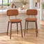 Ensemble de 2 tabourets de bar en bois avec sièges rembourrés en tissu-283500101