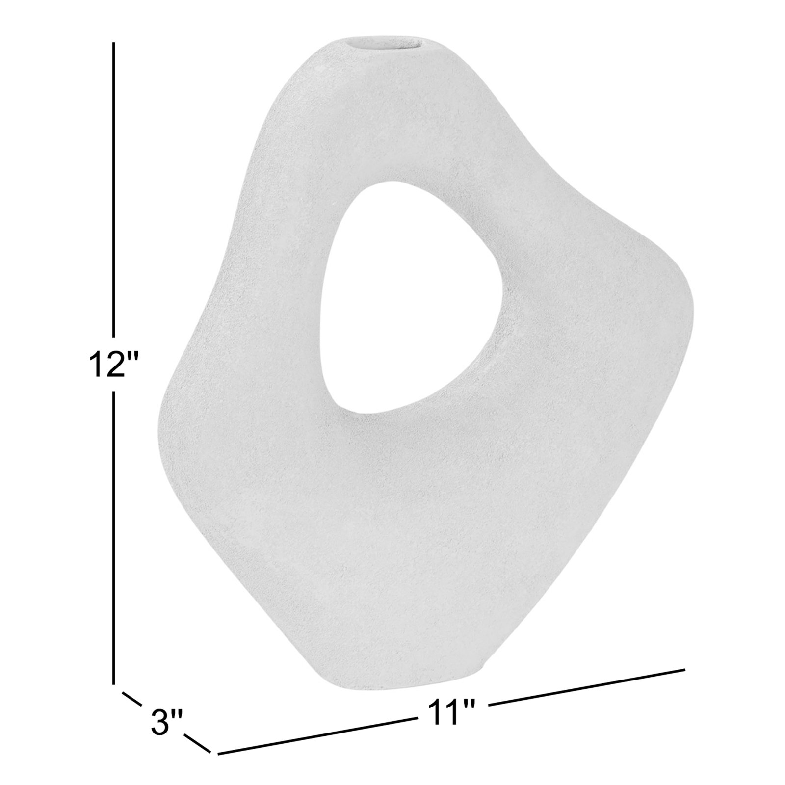 Saar Abstract Desert Sand Vase, White