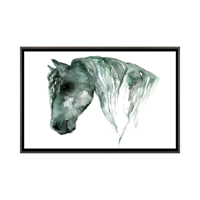 Art du cheval, H 26 po x l 18 po x 1,5 po, Toile encadrée de bois rustique foncé