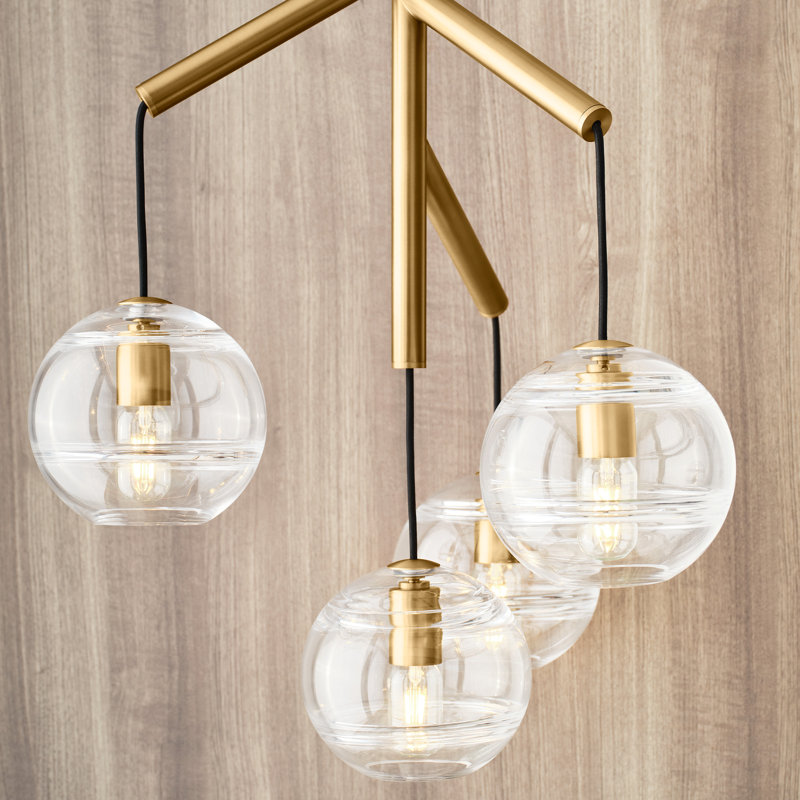 Sedona 4 - Light Pendant, Yes, Clear, Aged Brass