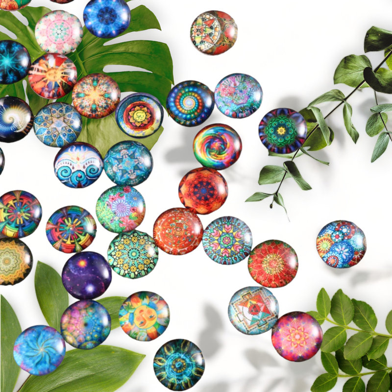 200pcs 12mm Assorted Round Mosaic Tiles