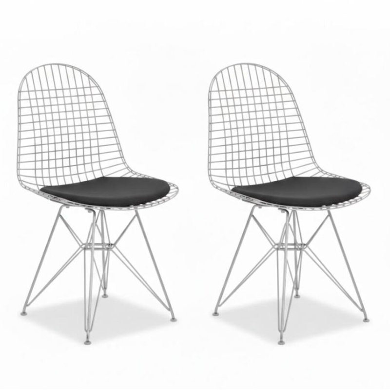 Chaise Seattle en maille Eiffel, Chrome chrome