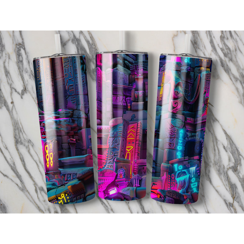 Choose Handmade Tumblers 591ml Vacuum Insulated Stainless Steel (18/8) Travel Tumbler with Straw