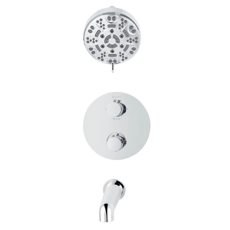 Robinet de baignoire et de douche sans double fonction avec valve brute, Chrome