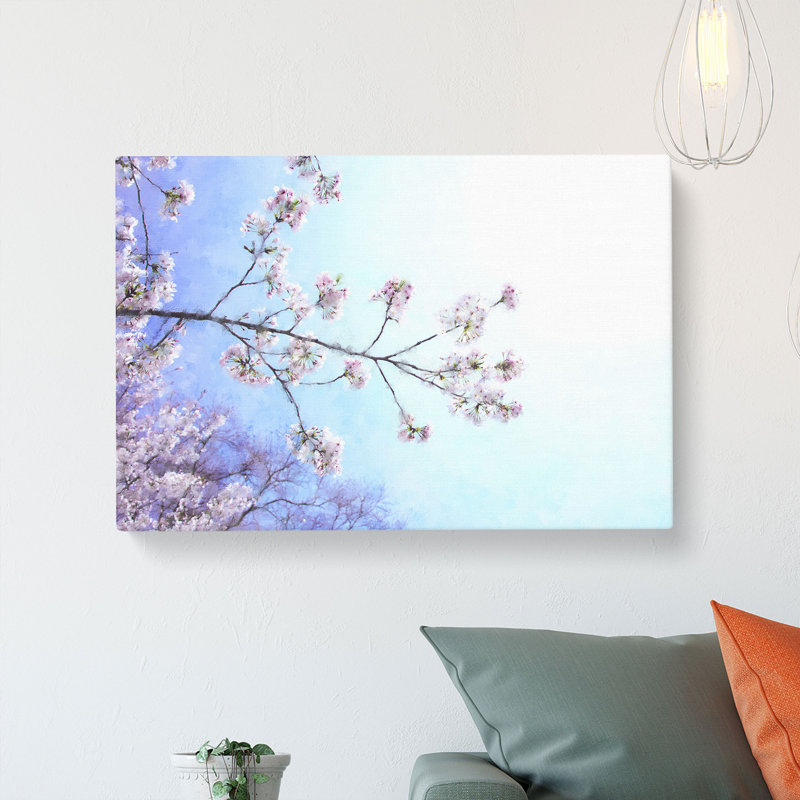 Pink Cherry Blossom Tree In Sunlight - Wrapped Canvas, 40cm H x 60cm W x 3cm D