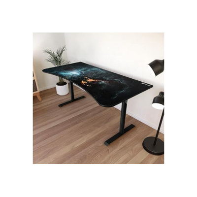 Adjustable Height Curved Steel Computer Desk