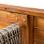Banc d'extérieur en bois d'acacia 1 pièce, finition teck + osier gris-1823219302