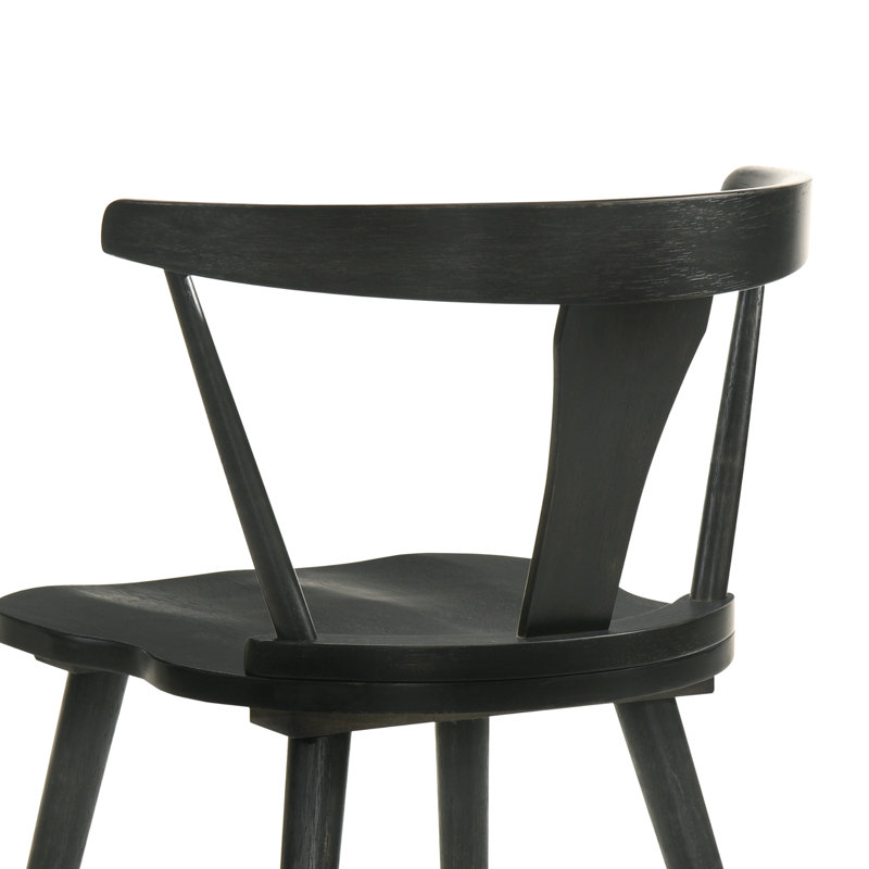 De 2 chaises de salle à manger en bois massif noir avec une saveur rustique rétro, des sièges ergonomiques, une installation simple pour les espaces de la maison