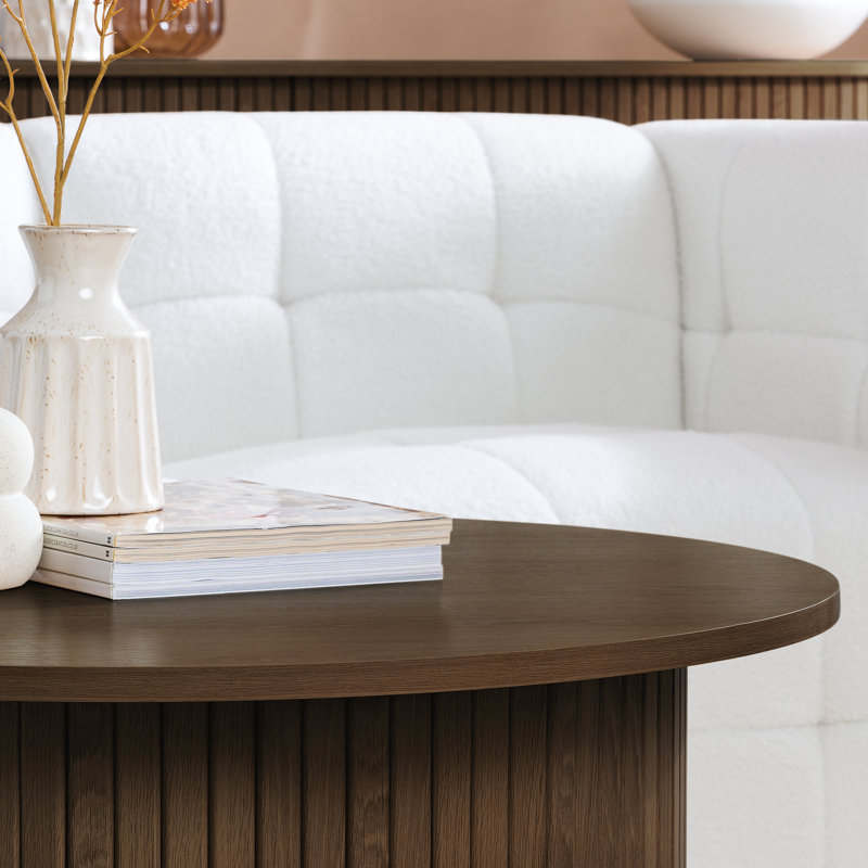 Suire Drum Coffee Table, Walnut