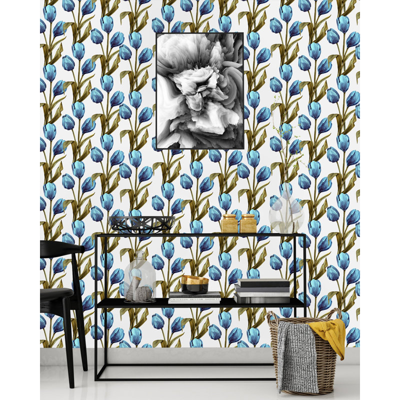 Panneau de papier peint adhésif Jeannie Tulips, L 75 po x l 25 po
