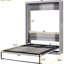 Lit double espace gris - Matelas sécuritaire et armoire pliable