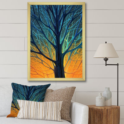 " Close-up Of Winter Tree In Golden Evening Glow "