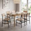 Ensemble de 4 chaises de salle à manger industrielles en acier inoxydable noir et naturel, hauteur 81 cm (32 po).