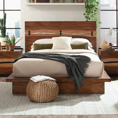Ralphio Wood Eastern King Panel Bed Smokey Walnut