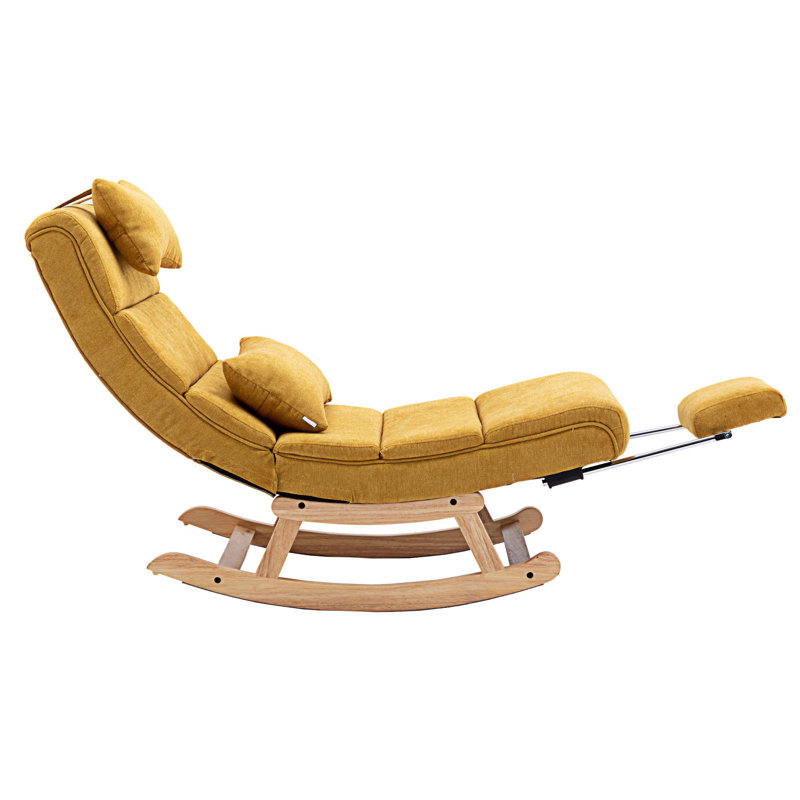 Chaise berçante Emberto, Tissu en microfibre jaune