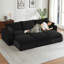 Canapé-lit convertible en forme de L avec 3 repose-pieds-407355649