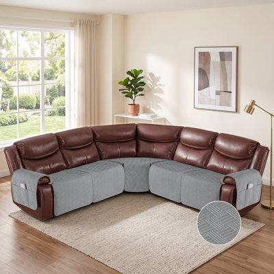 Heide 5-Piece Waterproof Sofa Slipcover for L-Shape Sectional Sofa, Washable Couch Cover, Pet Kid Friendly Furniture Protector