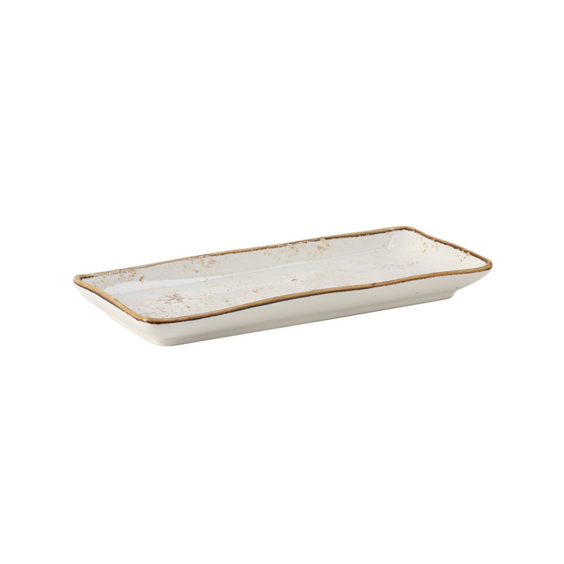 Plateau en porcelaine Tuxton, Blanc, H 1,1 po x l 11,63 po x P 5,13 po