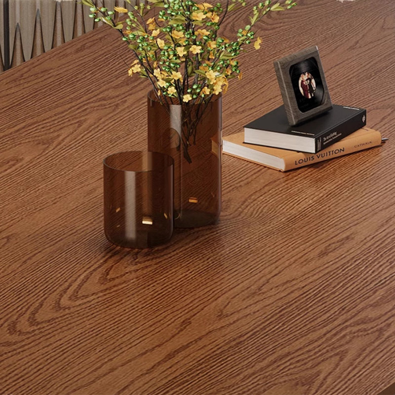Ensemble de salle à manger rectangulaire en bois massif de style médiéval, 5