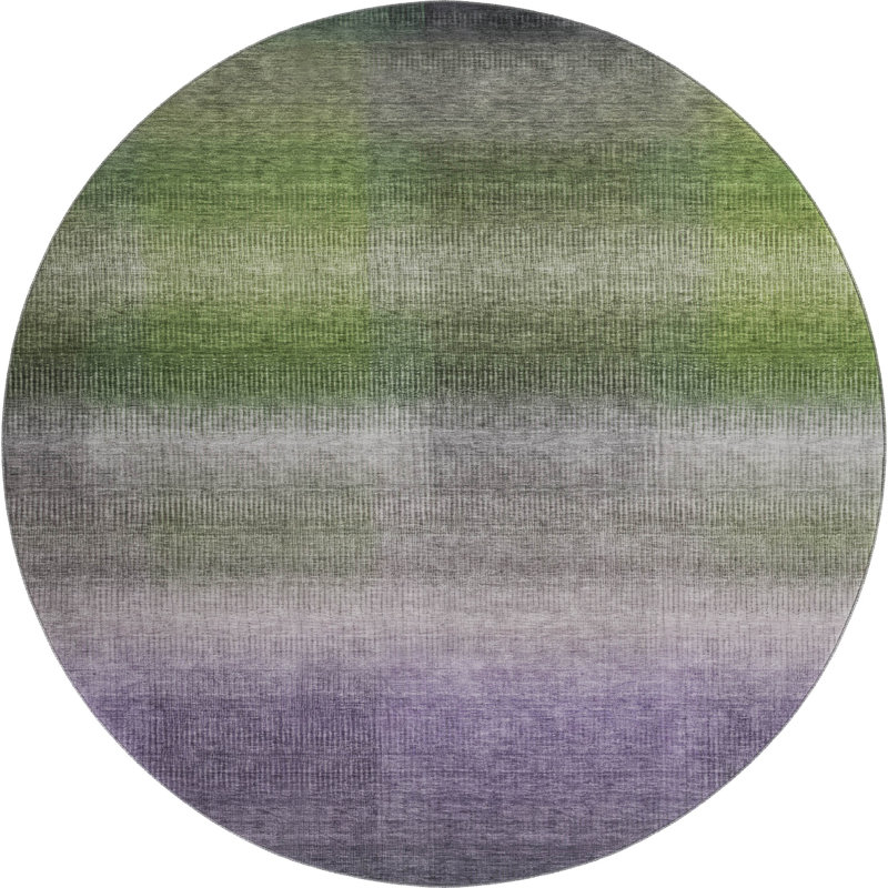 Premium Machine Washable Lubbers AMF1735 Squares Rug, Round 8'