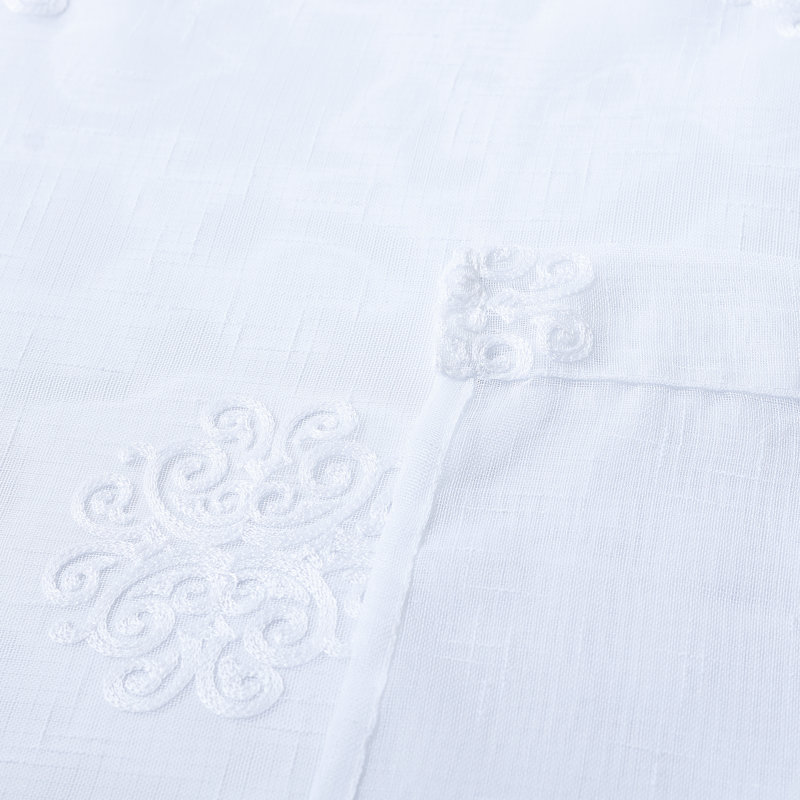 Arlin Geometric Sheer Grommet Single Curtain Panel, White, 54" W x 108" L