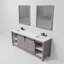 Ensemble de meuble-lavabo double l 84 po x P 22 po Marsyas, robinet et miroirs 34 po-1157677368-1157677571