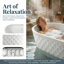 Baignoire autoportante 59 po en acrylique texturé à losanges, conception ovale ergonomique, isolation à double paroi, surface enduite à 8 couches, bonde et trop-plein chromés
