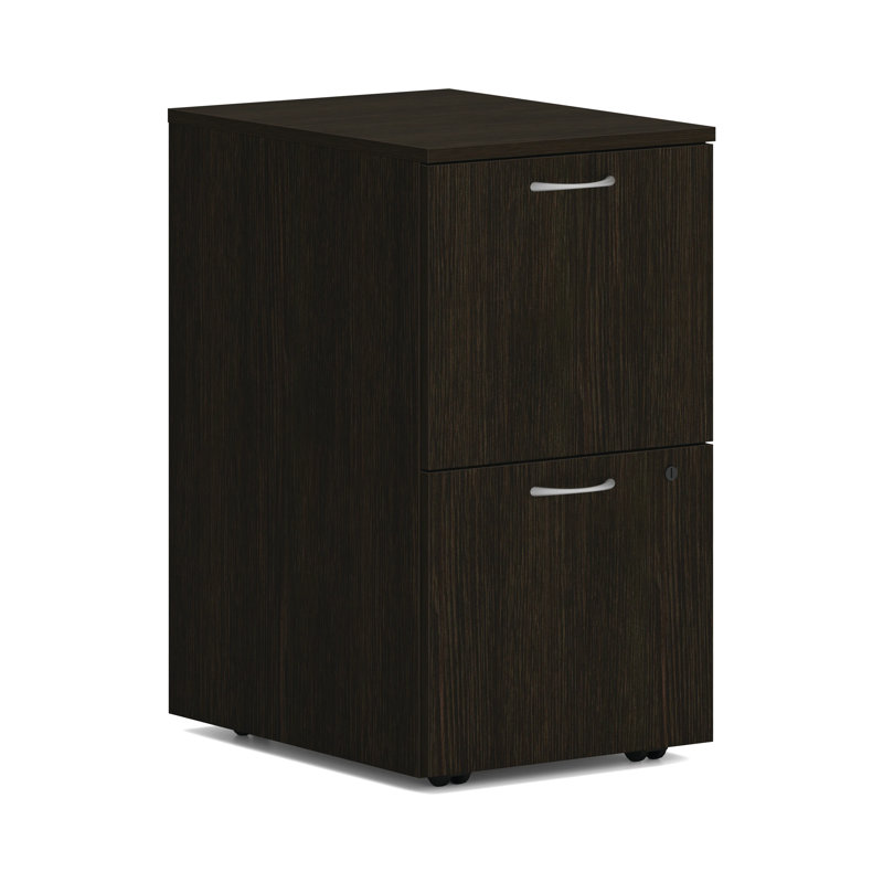 HON MOD Mobile Pedestal, 2 File Drawers, 15"W, Java Oak, Java Oak