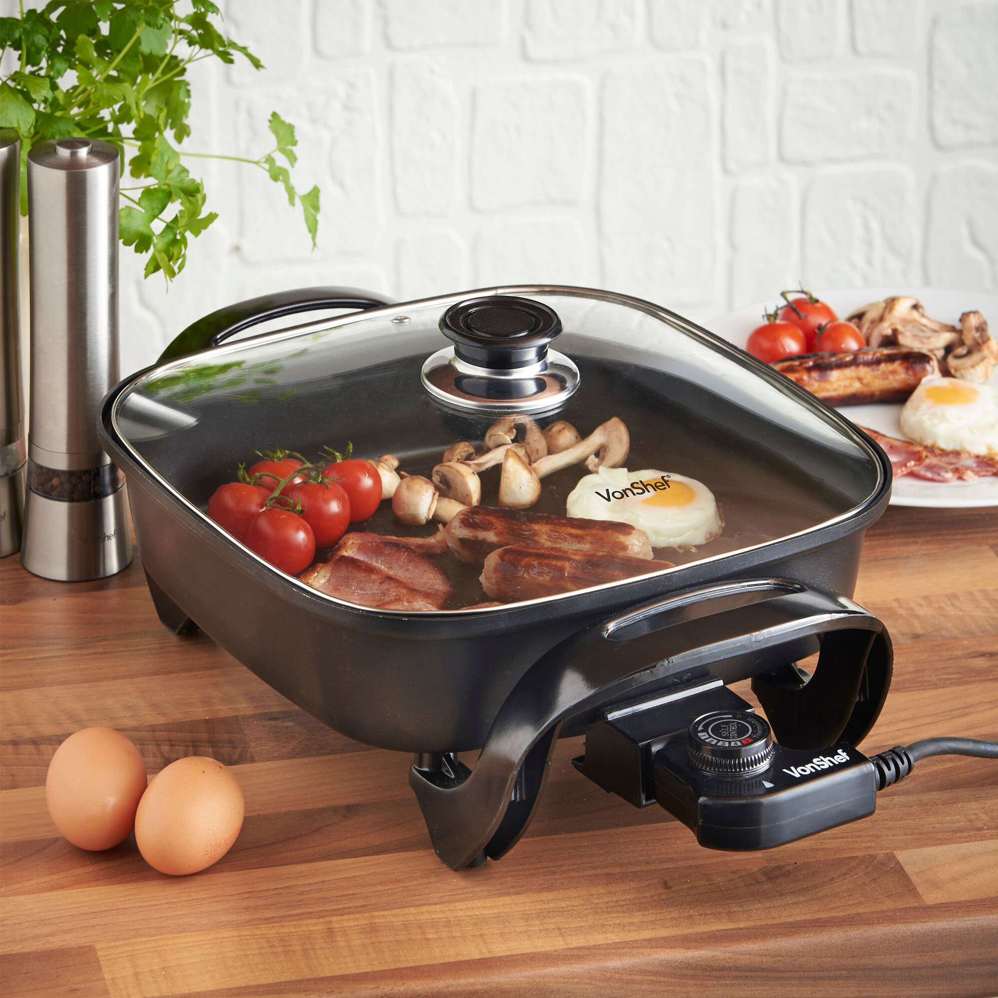 multi cooker electric skillet with lid