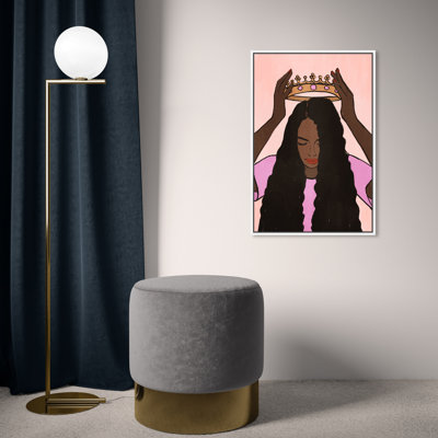 " Girl In Pink With Crown " Painting Print