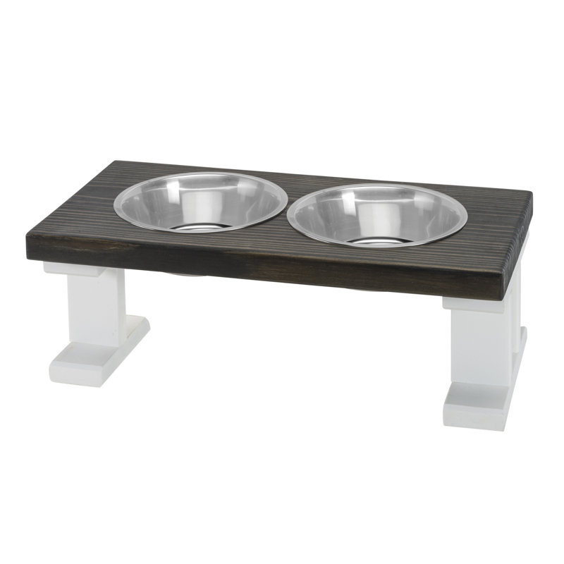 Elevated Feeder, White/Ebony, Small (8")
