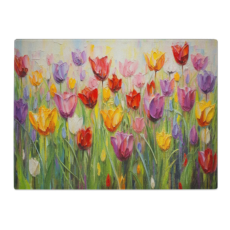 Tulip Flower Palette Knife No.3  Glass Chopping Board