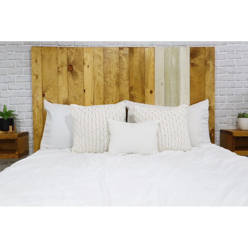 Queen Size Multicolored Solid Wood Floating Panel Headboard
